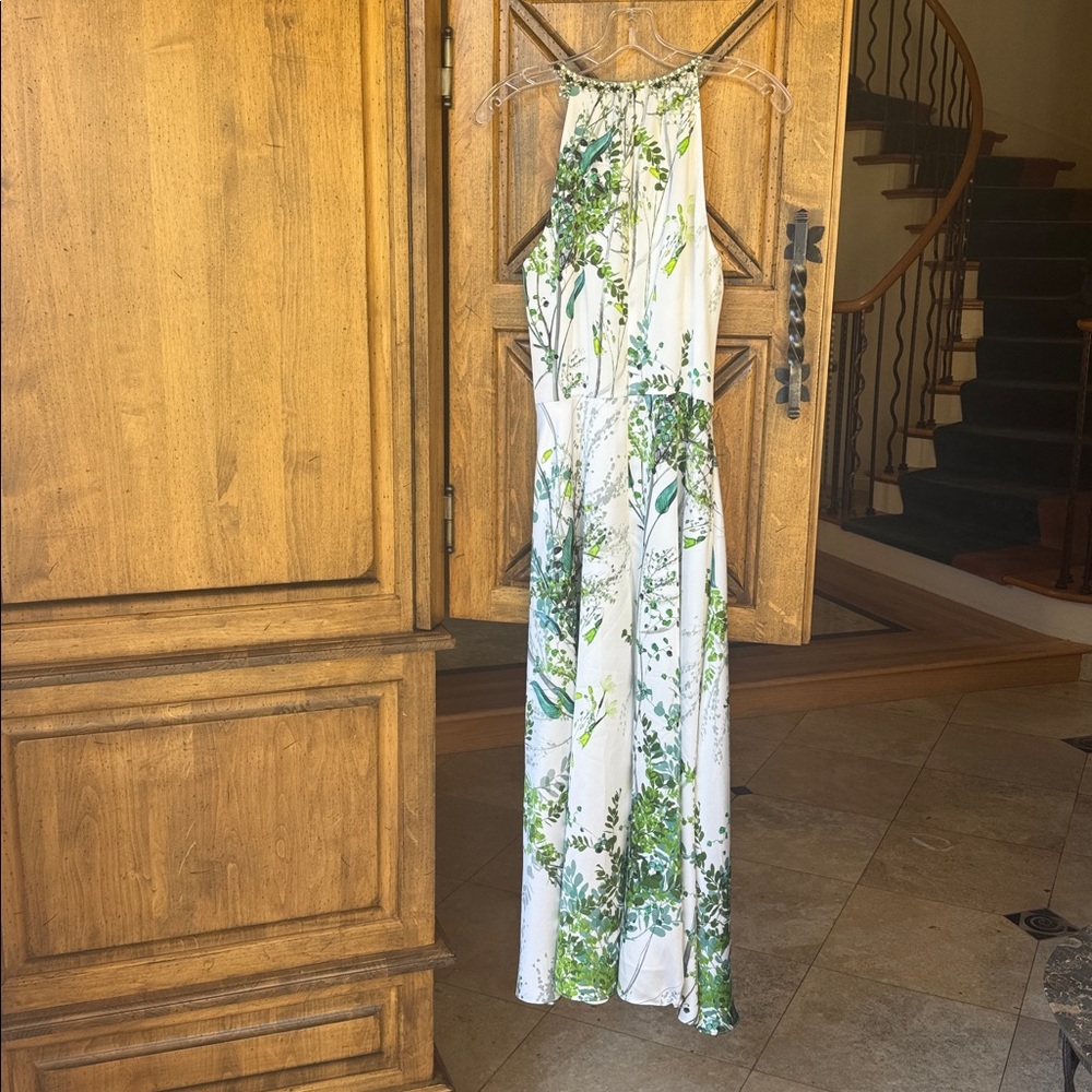 TERI JON by Rickie Freeman Embellished Halter Midi Dress Size 6 - Picture 8 of 9